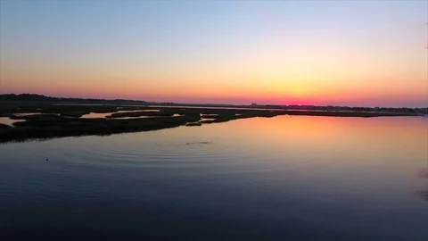 Ocean Sunrise with Dolphin Stock Footage 76677975