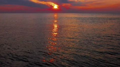Ocean Sunrise Forward Stock Footage 157890793