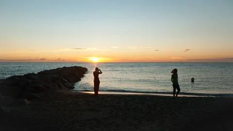 Ocean sunrise Stock Photos