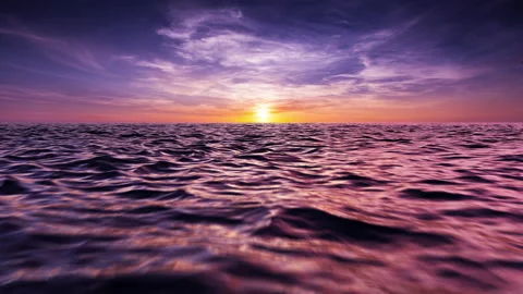 Ocean Sunset in a 3D animation Stock Footage 235644812