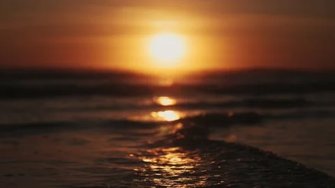 Ocean Sunset 4K Close up water Stock-Footage 233483663