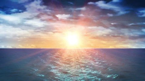 Ocean Sunset and Clouds (Loop) Stock Footage 54772413
