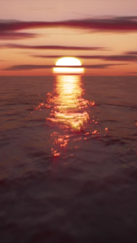 Ocean sunset background atmosphere waves at sunrise the drone Vertical 01 Stock-Footage 302168525