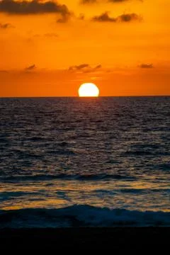 Ocean Sunset on the beach Stock Photos