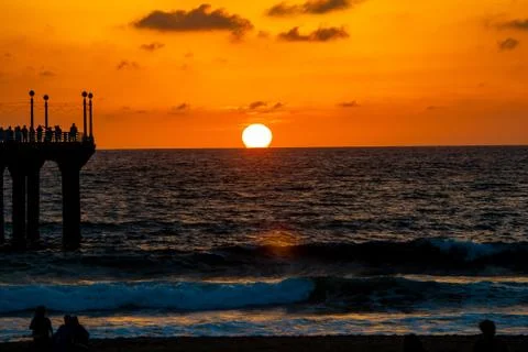 Ocean Sunset on the beach Stock Photos