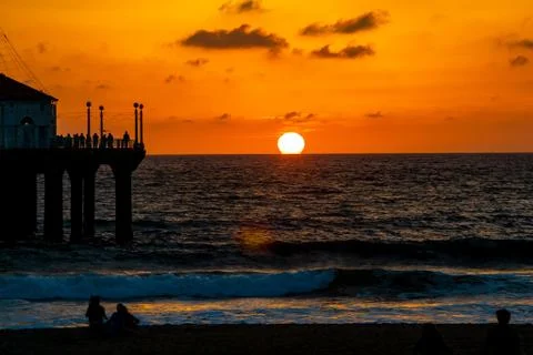 Ocean Sunset on the beach Stock Photos