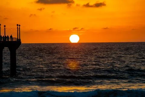 Ocean Sunset on the beach Stock Photos
