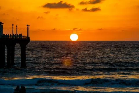 Ocean Sunset on the beach Stock Photos