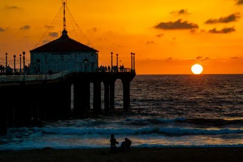 Ocean Sunset on the beach Stock Photos