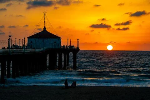 Ocean Sunset on the beach Stock Photos