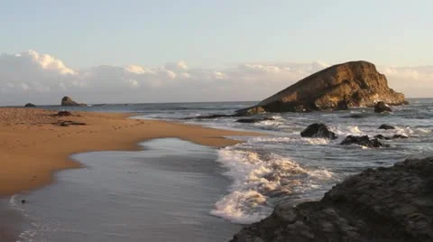 Ocean Sunset with beach scene Stock-Footage 12033990