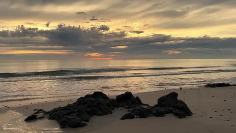 Ocean sunset beach view Видео 345799275