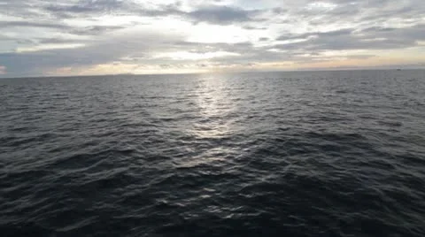 Ocean at sunset from boat Stock Footage 9978649
