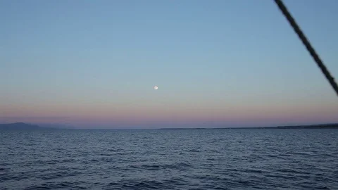 Ocean at sunset, from the boat Stock Footage 78052794