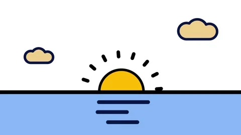 Ocean Sunset with Calm Water and Clouds Stock Footage 343519084