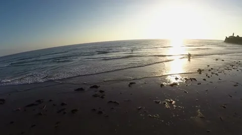 Ocean at Sunset (Crane Down) Stock Footage 41646938