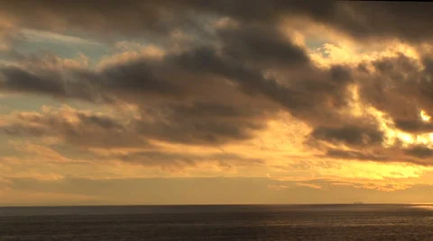 Ocean Sunset From Cruise Ship Stock Footage 33605137