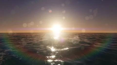 Ocean sunset fly over loop Stock Footage 44993816