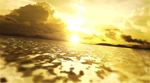 Ocean at Sunset Stock Footage 49607560
