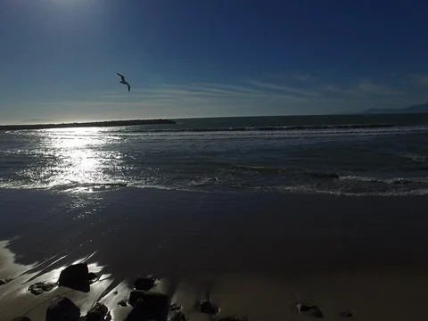 Ocean at sunset Stock Footage 72495384