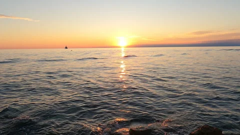 Ocean at sunset Stock Footage 249363031
