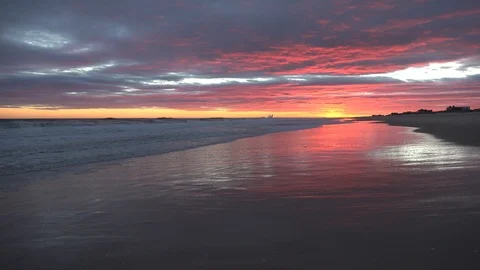 Ocean Sunset in Hamptons Stock Footage