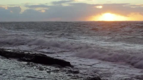 Ocean sunset on Hawaii Stock Footage 3980512