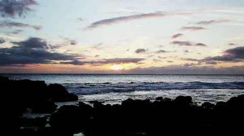 Ocean sunset Hawaii Video stock 10854431