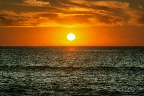 Ocean Sunset at La Jolla, California. USA Stock Photos