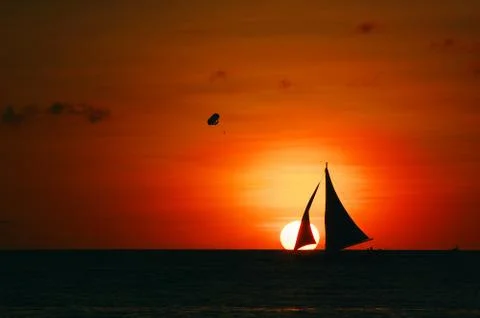 Ocean sunset landscape Stock Photos