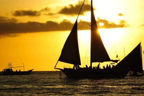 Ocean sunset landscape Stock Photos