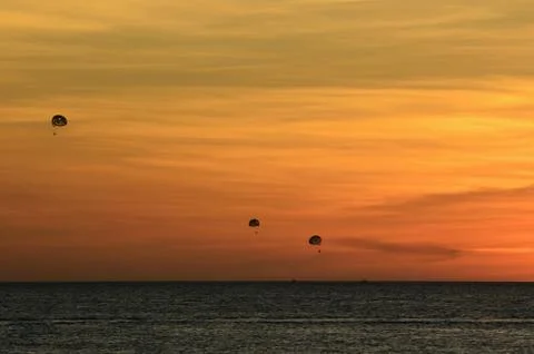 Ocean sunset landscape Stock Photos
