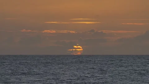 Ocean Sunset with Light Clouds Stock Footage 311074758