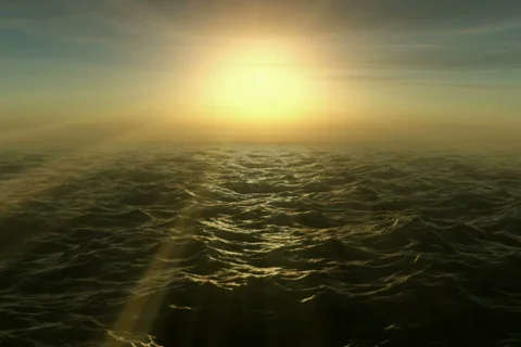 Ocean Sunset Loopable  NTSC Stockbeeldmateriaal 647881