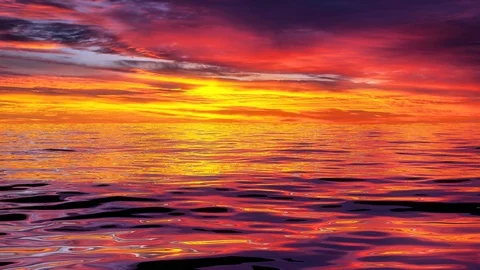 The Ocean At Sunset Looped Background Stock Footage 129988882