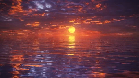 The Ocean At Sunset looped Stock Footage 129340713