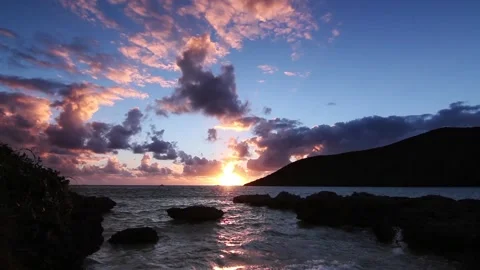 Ocean Sunset Pacific Lord Howe Island Stock Footage 155217295