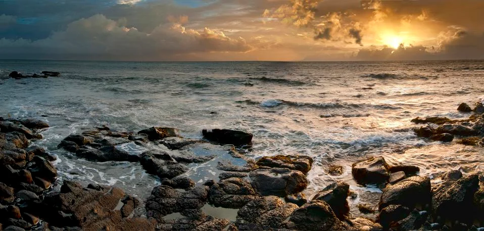 Ocean sunset Stock Photos
