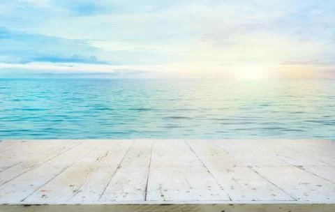 Ocean with sunset Stock Photos