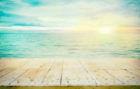 Ocean with sunset Stock Photos