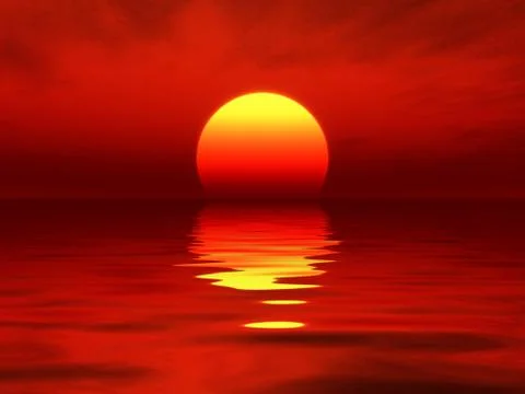 Ocean sunset red Stock Photos