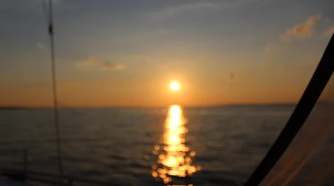Ocean Sunset (Sailing) Stock Footage 42236455