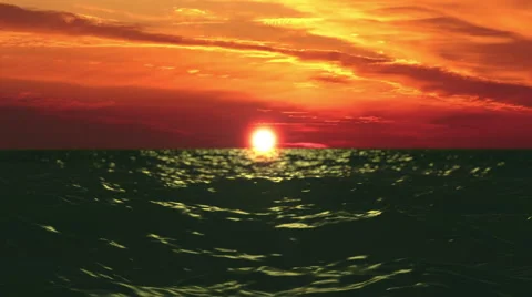 Ocean Sunset Sea Motion 01 Stock Footage 44787779