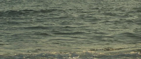 Ocean at sunset in slow motion, anamorphic Stock Footage 46033089
