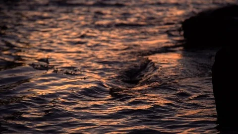 Ocean at Sunset - Slow Motion Stock Footage 125347209
