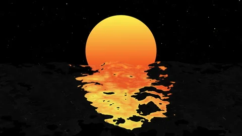 Ocean at sunset with Sunset reflection animation loop. Stock Footage 289387021