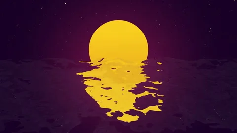 Ocean at sunset with Sunset reflection animation loop. Stock Footage 289387119