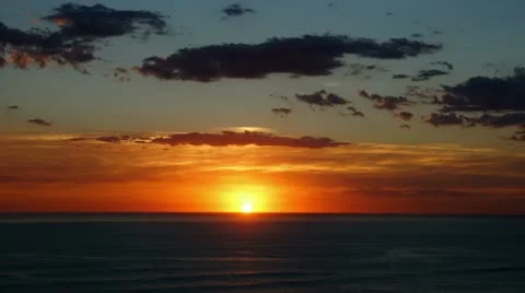 Ocean sunset, time-lapse Stock Footage 10796744