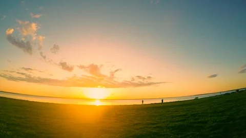 Ocean Sunset Timelapse Stock Footage 91111668