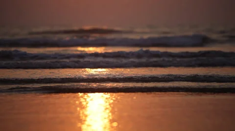 Ocean Sunset Waves Stock Footage 27536070